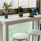 Modern Bar Table with Wood Top and Metal Legs