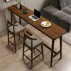 Nordic Wooden Norraw Bar Table with Footrest for Living Room