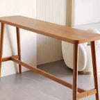 Espresso Wooden Rectangular Bar Table with Footrest for 2 People