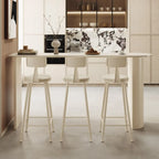 Minimalist White Narrow Marble Bar Table Set