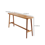 Espresso Wooden Rectangular Bar Table with Footrest for 2 People