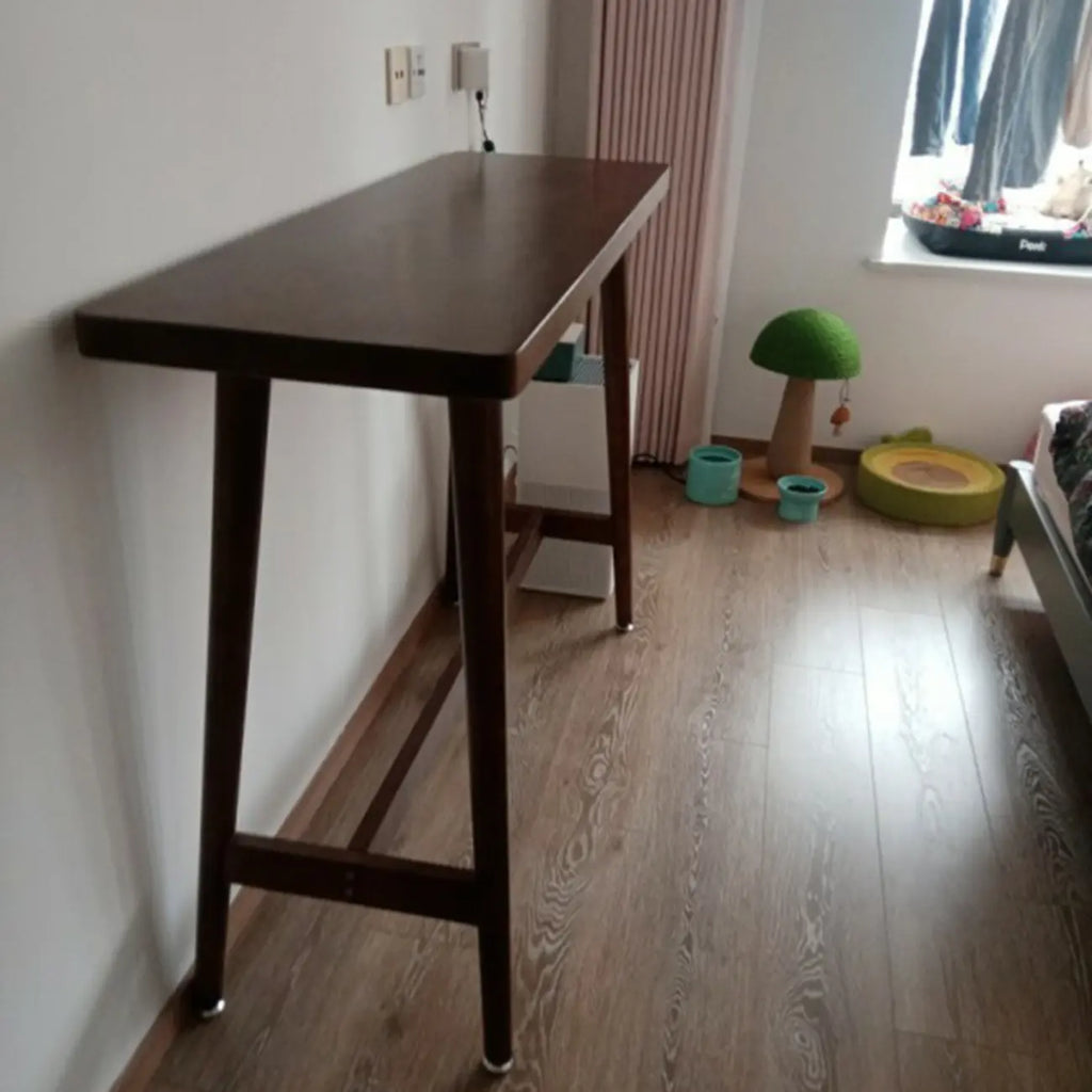 Nordic Wooden Norraw Bar Table with Footrest for Living Room