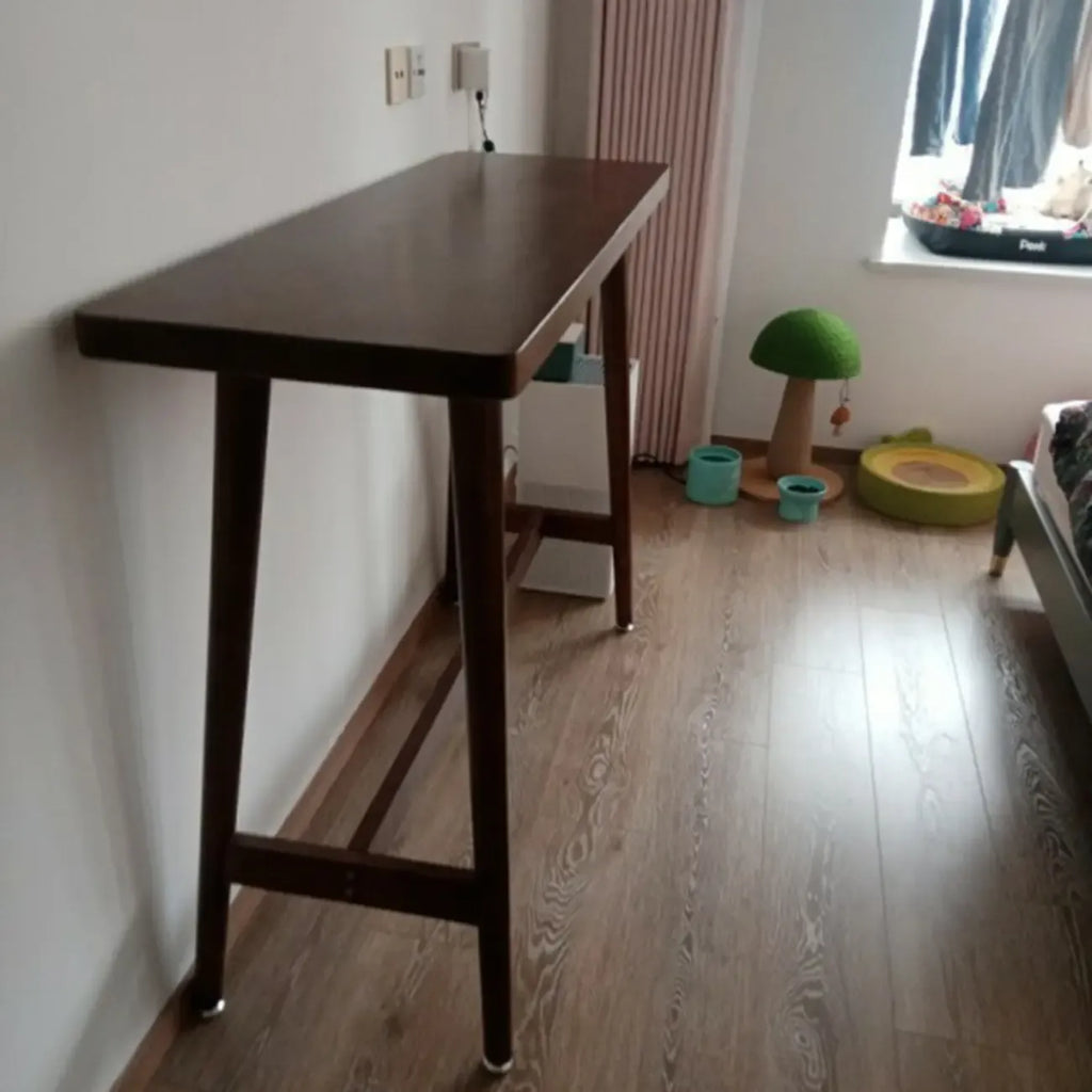 Nordic Wooden Norraw Bar Table with Footrest for Living Room