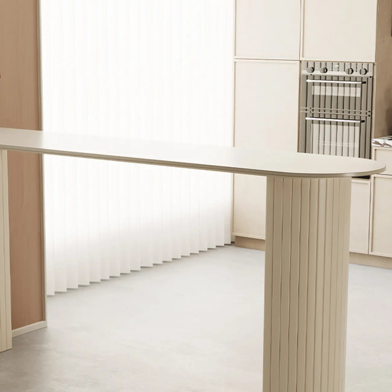 Minimalist White Narrow Marble Bar Table Set