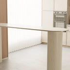 Minimalist White Narrow Marble Bar Table Set