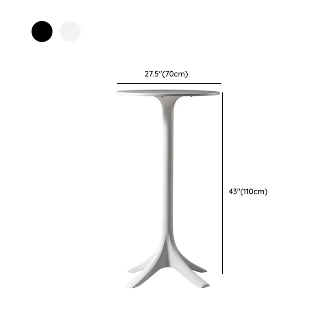 Modern Round White Acrylic Pub Bar Table for Bistro