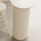 Minimalist White Narrow Marble Bar Table Set