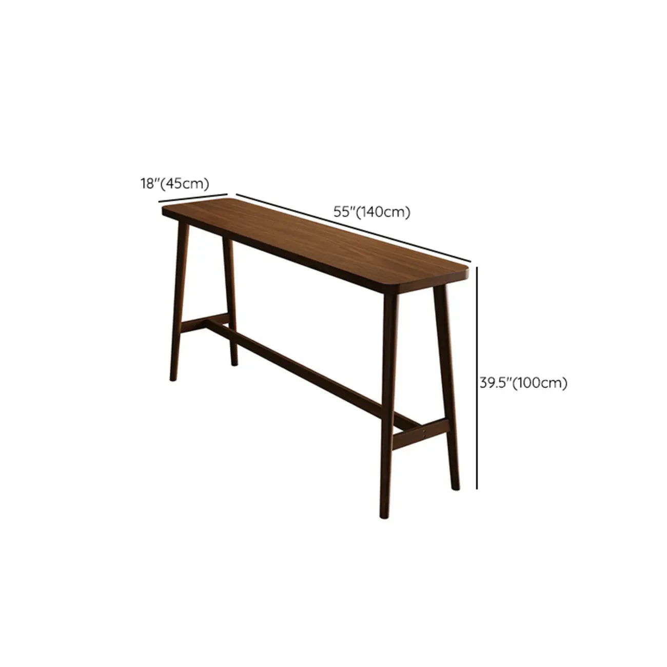 Nordic Wooden Norraw Bar Table with Footrest for Living Room