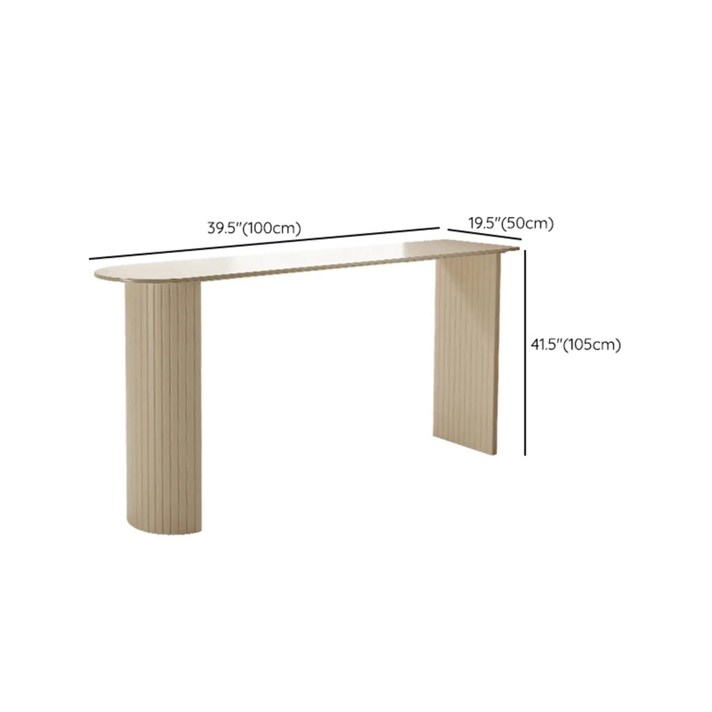 Minimalist White Narrow Marble Bar Table Set