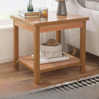 Minimalist Black Wood End Table with Storage for Living Room