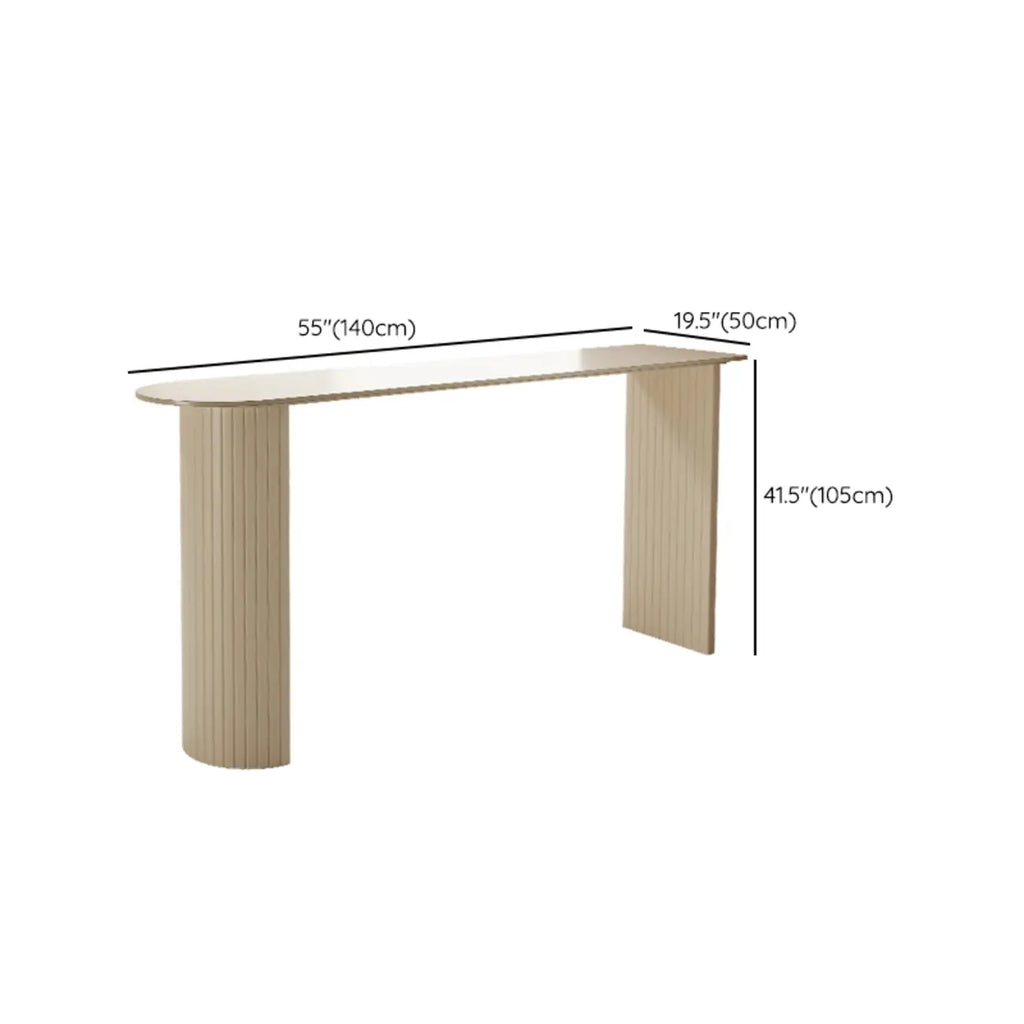 Minimalist White Narrow Marble Bar Table Set