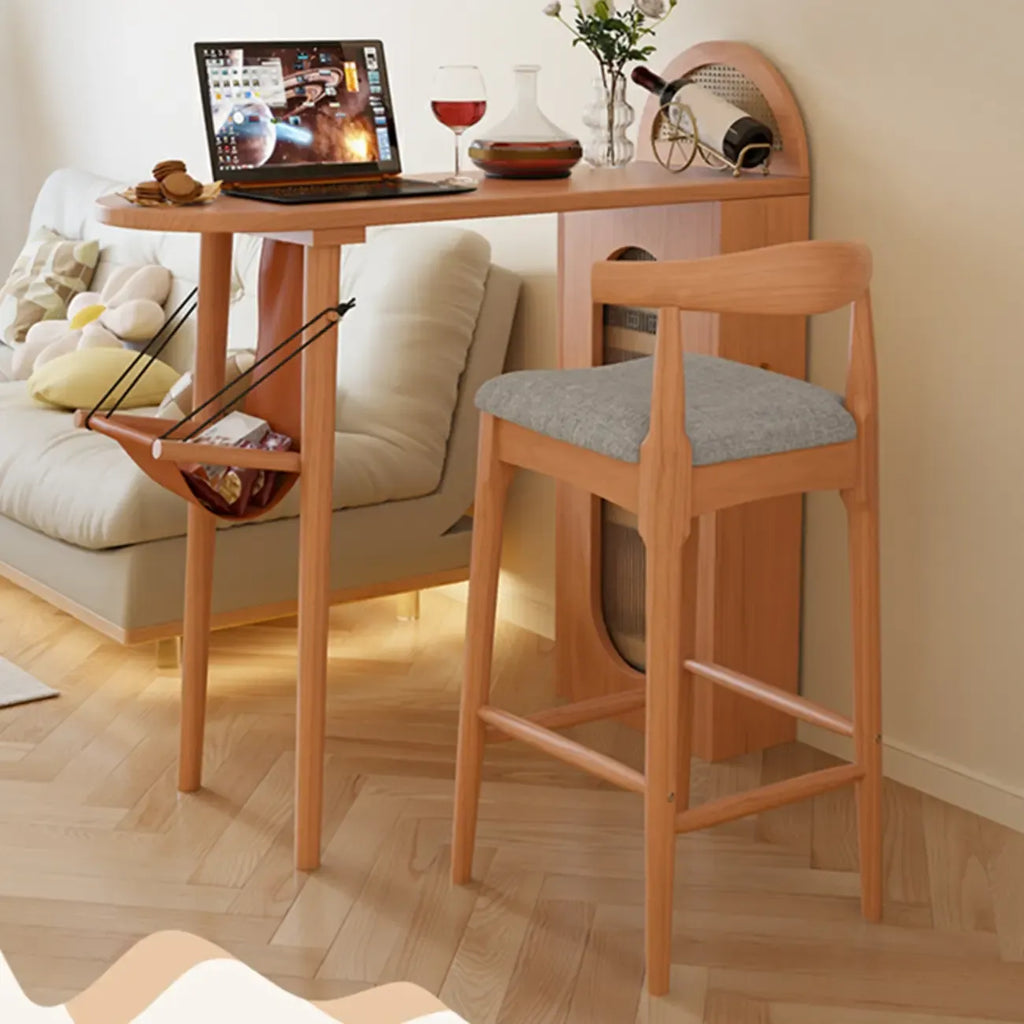 Modern 48-Inch Wooden Bar Table with Drawer Storage