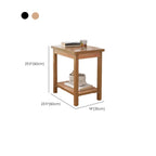 Minimalist Black Wood End Table with Storage for Living Room