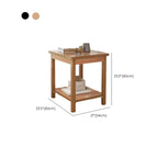 Minimalist Black Wood End Table with Storage for Living Room