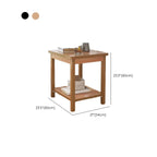 Minimalist Black Wood End Table with Storage for Living Room