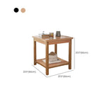 Minimalist Black Wood End Table with Storage for Living Room
