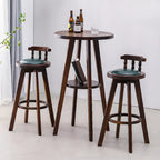 Modern Brown Round Wooden Espresso Bar Table for Dining