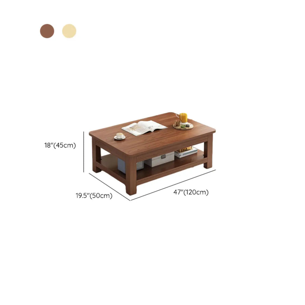 Minimalist Black Wood End Table with Storage for Living Room