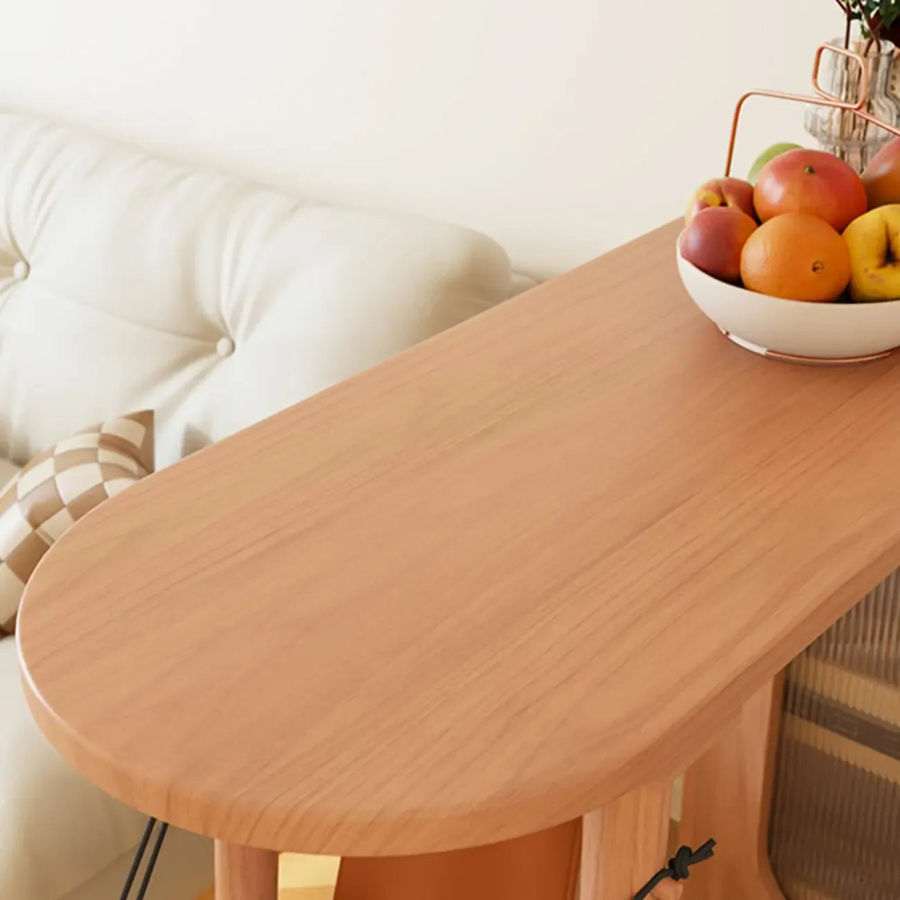 Modern 48-Inch Wooden Bar Table with Drawer Storage