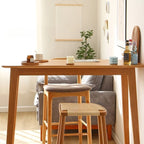 Rustic Soild Wood Dining Bar Table with Trestle Legs for Modern Home