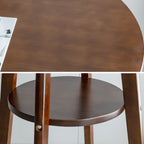 Modern Brown Round Wooden Espresso Bar Table for Dining