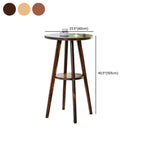 Modern Brown Round Wooden Espresso Bar Table for Dining