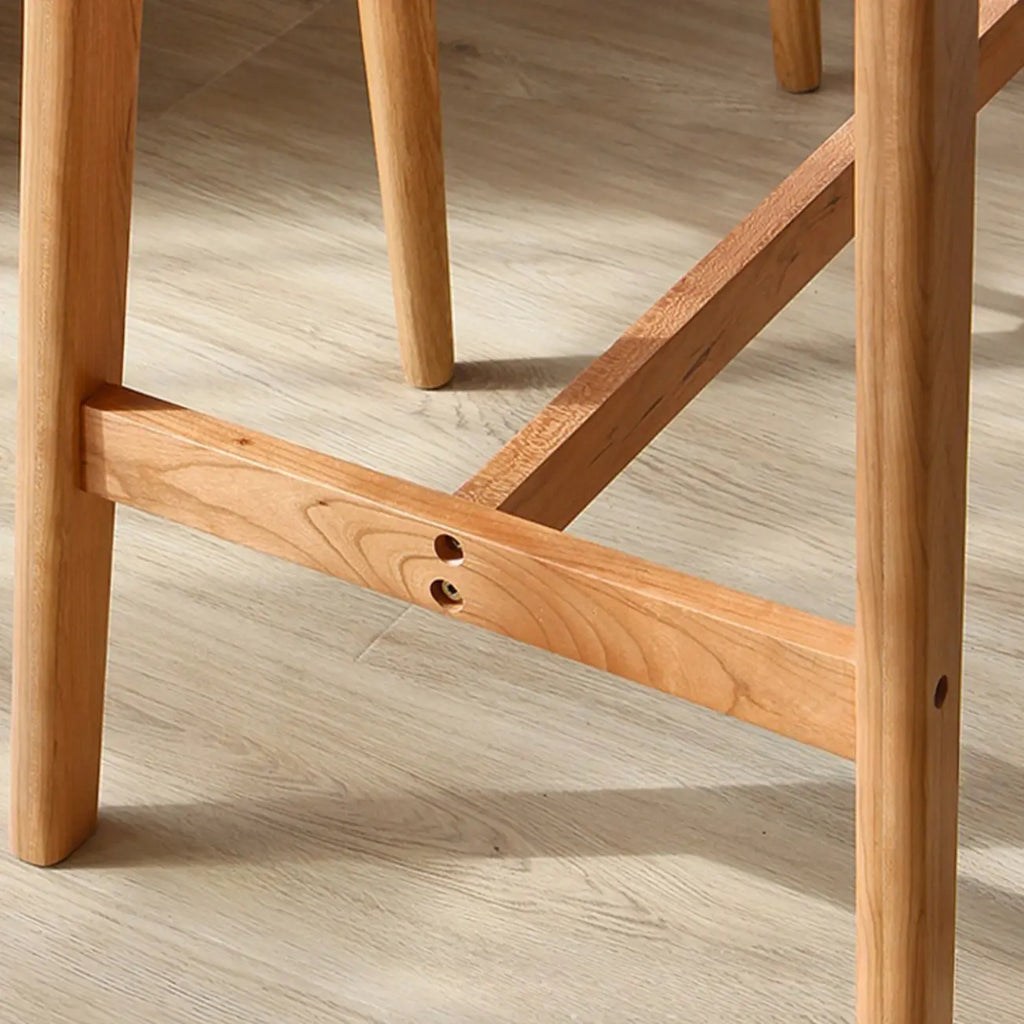 Rustic Soild Wood Dining Bar Table with Trestle Legs for Modern Home
