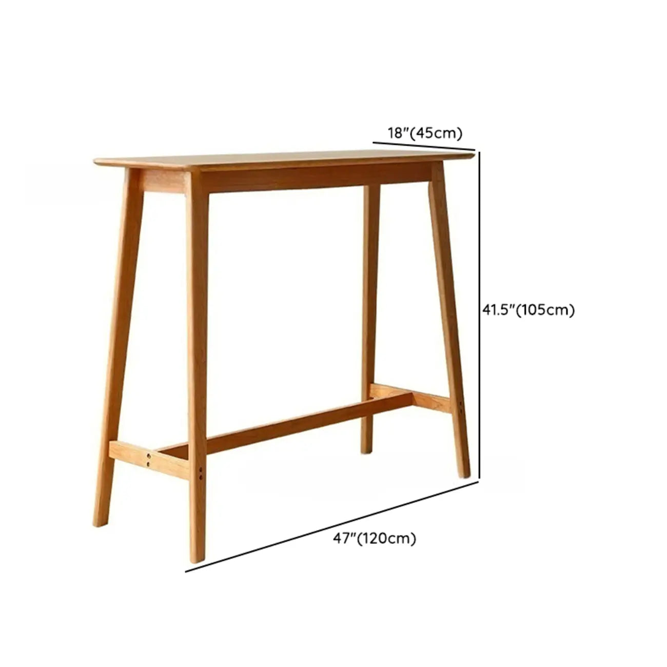 Rustic Soild Wood Dining Bar Table with Trestle Legs for Modern Home