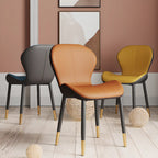 Modern Wingback Faux Leather Upholstered Dining Chair