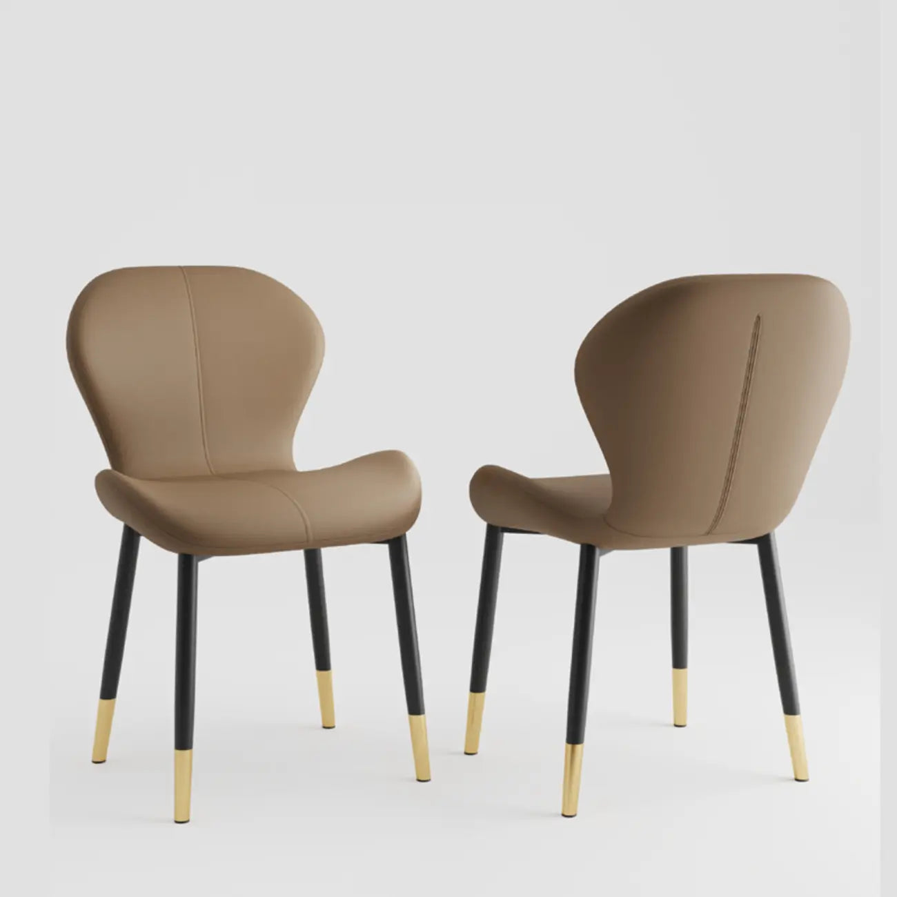 Modern Wingback Faux Leather Upholstered Dining Chair