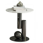 Modern Light Luxury White Oval Coffee Table with Metal Base