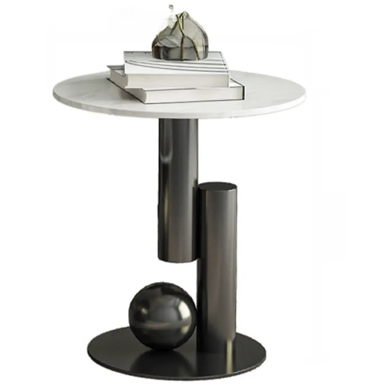 Modern Light Luxury White Oval Coffee Table with Metal Base