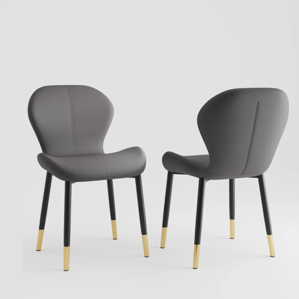 Modern Wingback Faux Leather Upholstered Dining Chair