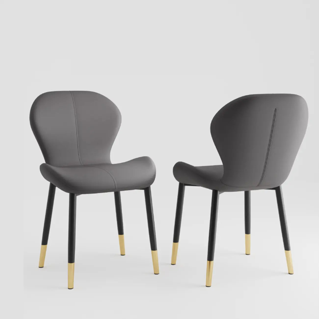 Modern Wingback Faux Leather Upholstered Dining Chair