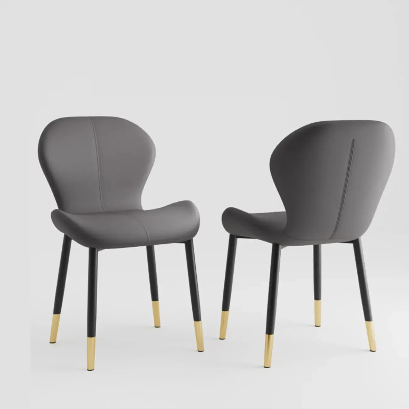 Modern Wingback Faux Leather Upholstered Dining Chair