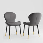 Modern Wingback Faux Leather Upholstered Dining Chair