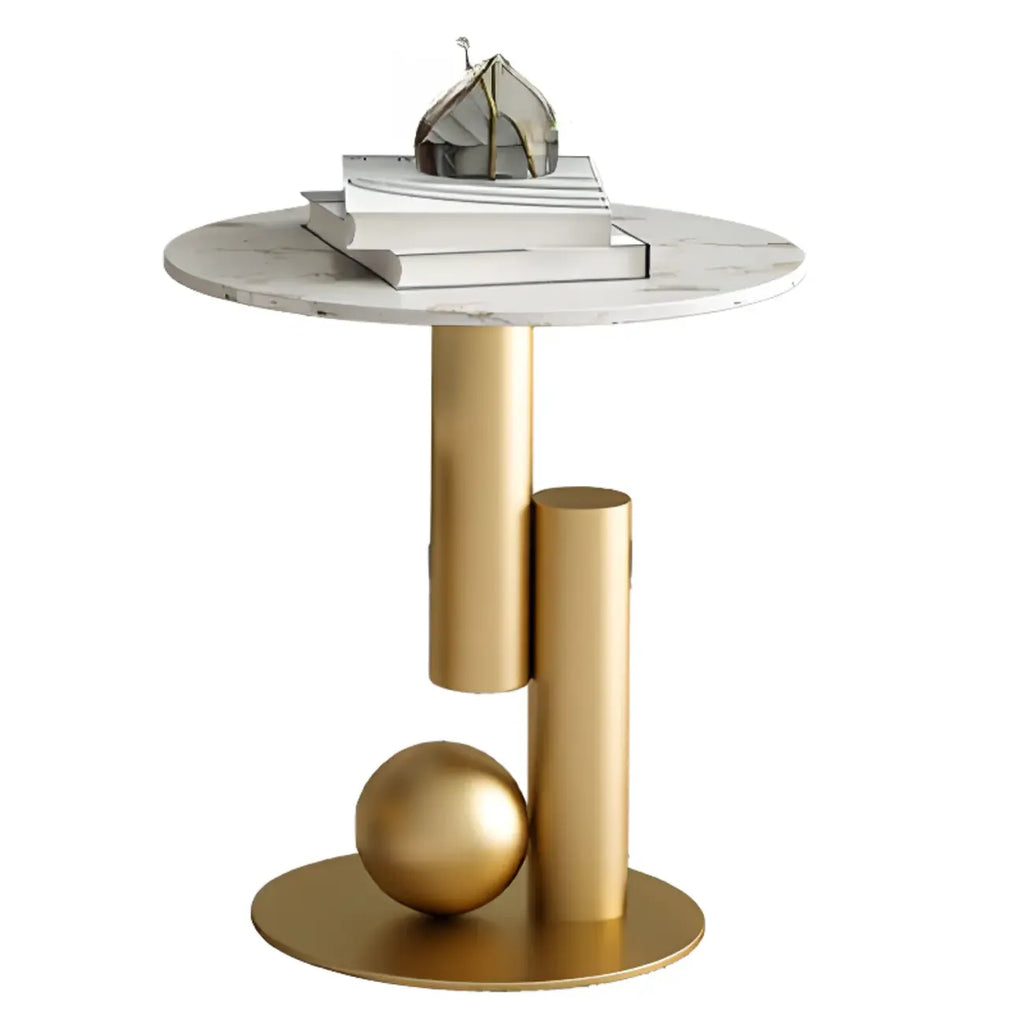 Modern Light Luxury White Oval Coffee Table with Metal Base