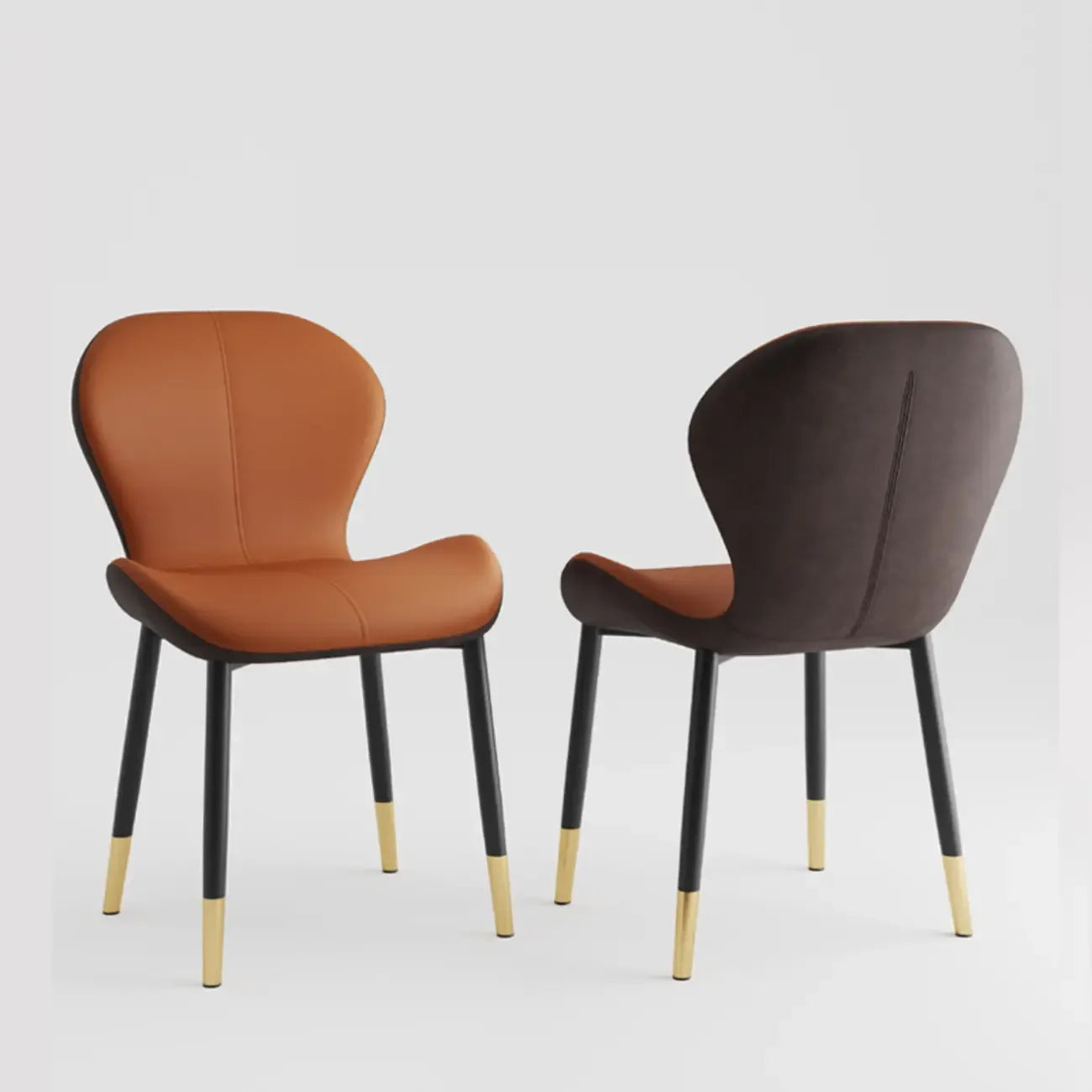 Modern Wingback Faux Leather Upholstered Dining Chair