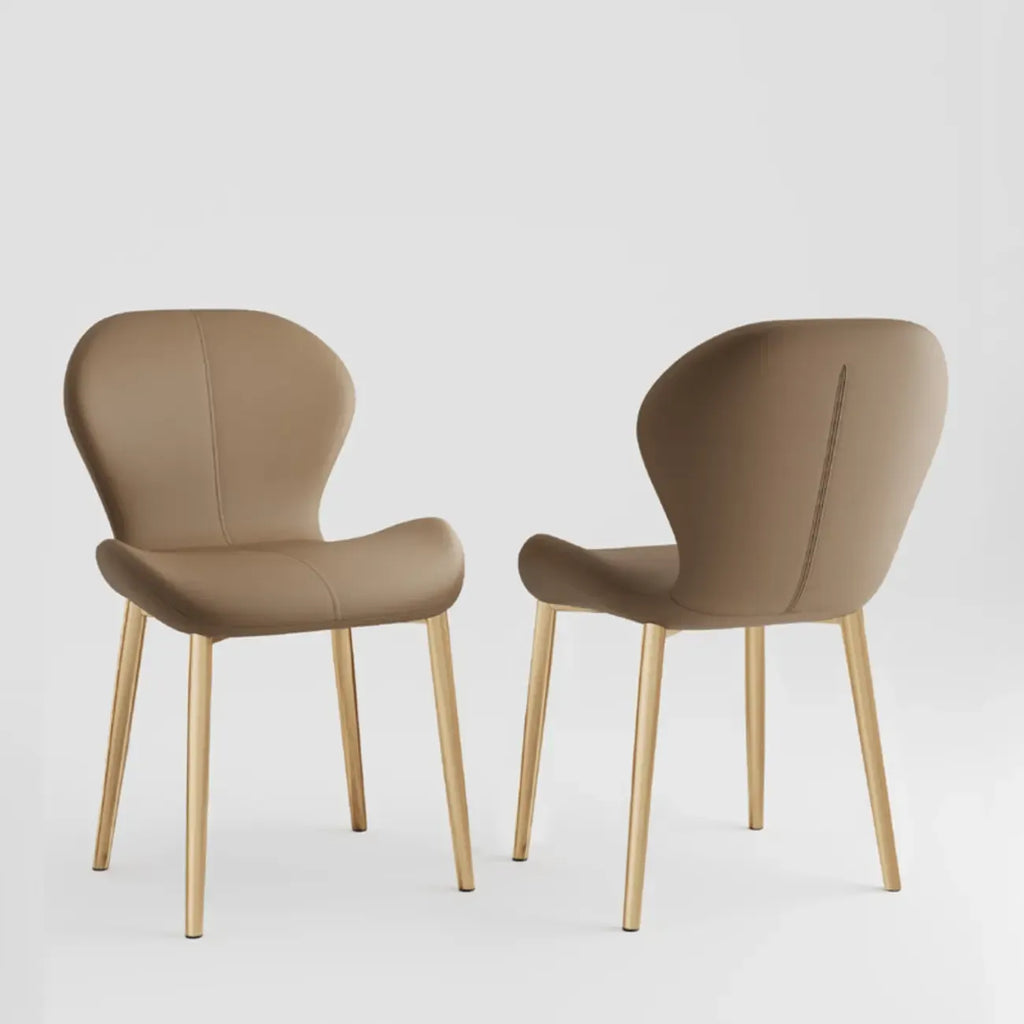 Modern Wingback Faux Leather Upholstered Dining Chair