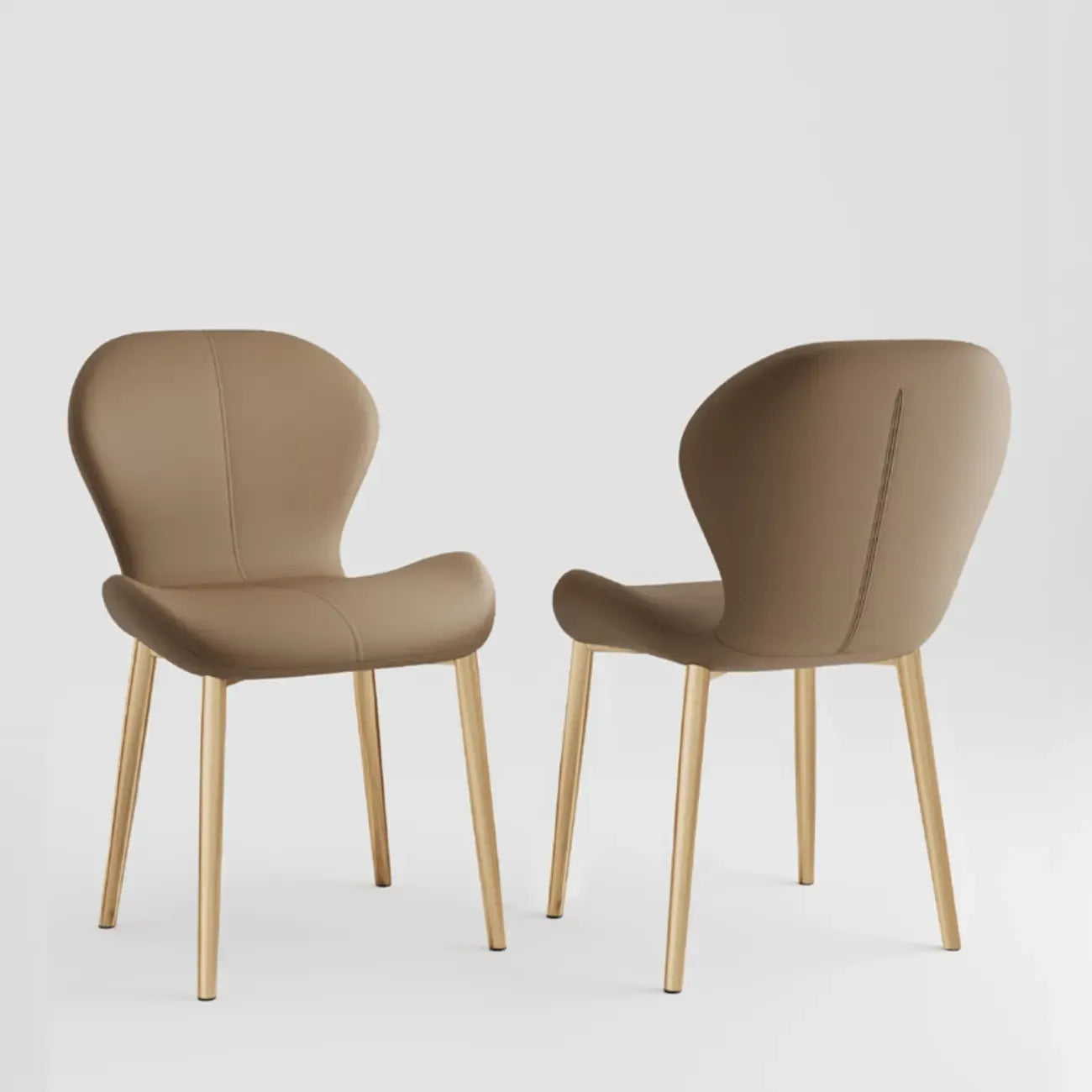 Modern Wingback Faux Leather Upholstered Dining Chair