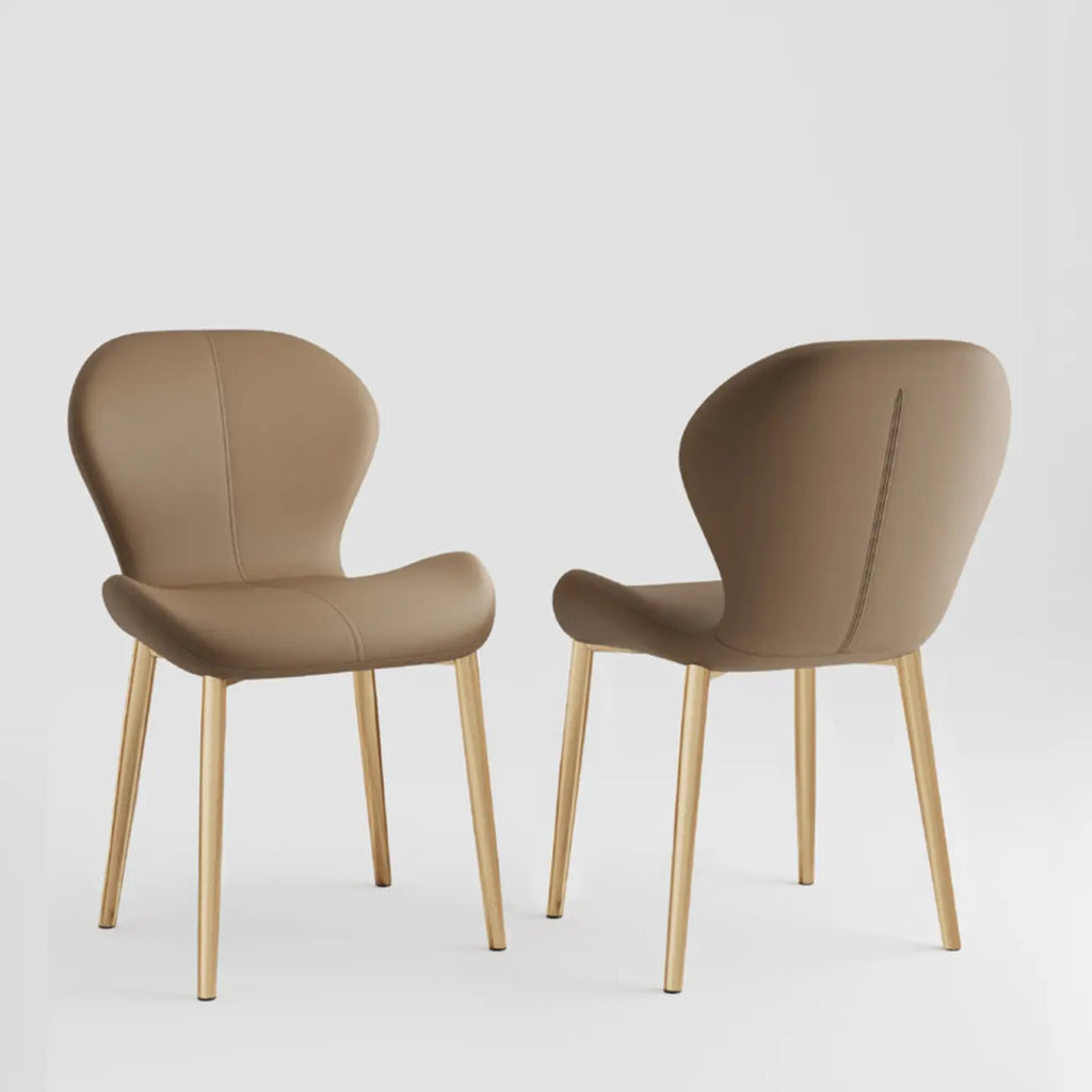 Modern Wingback Faux Leather Upholstered Dining Chair