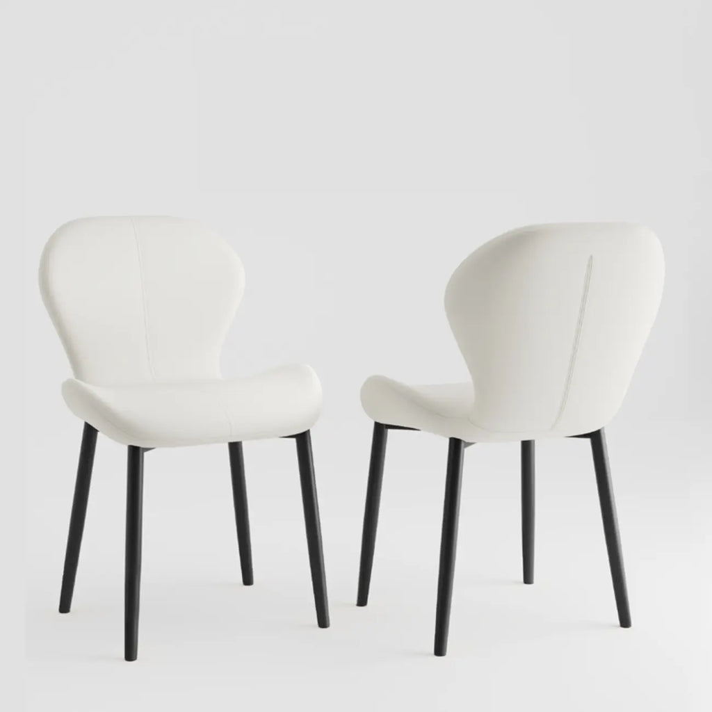 Modern Wingback Faux Leather Upholstered Dining Chair