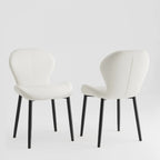 Modern Wingback Faux Leather Upholstered Dining Chair