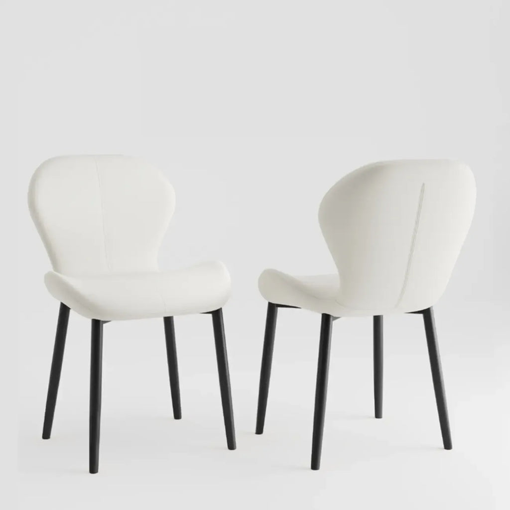 Modern Wingback Faux Leather Upholstered Dining Chair