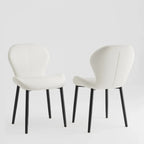 Modern Wingback Faux Leather Upholstered Dining Chair