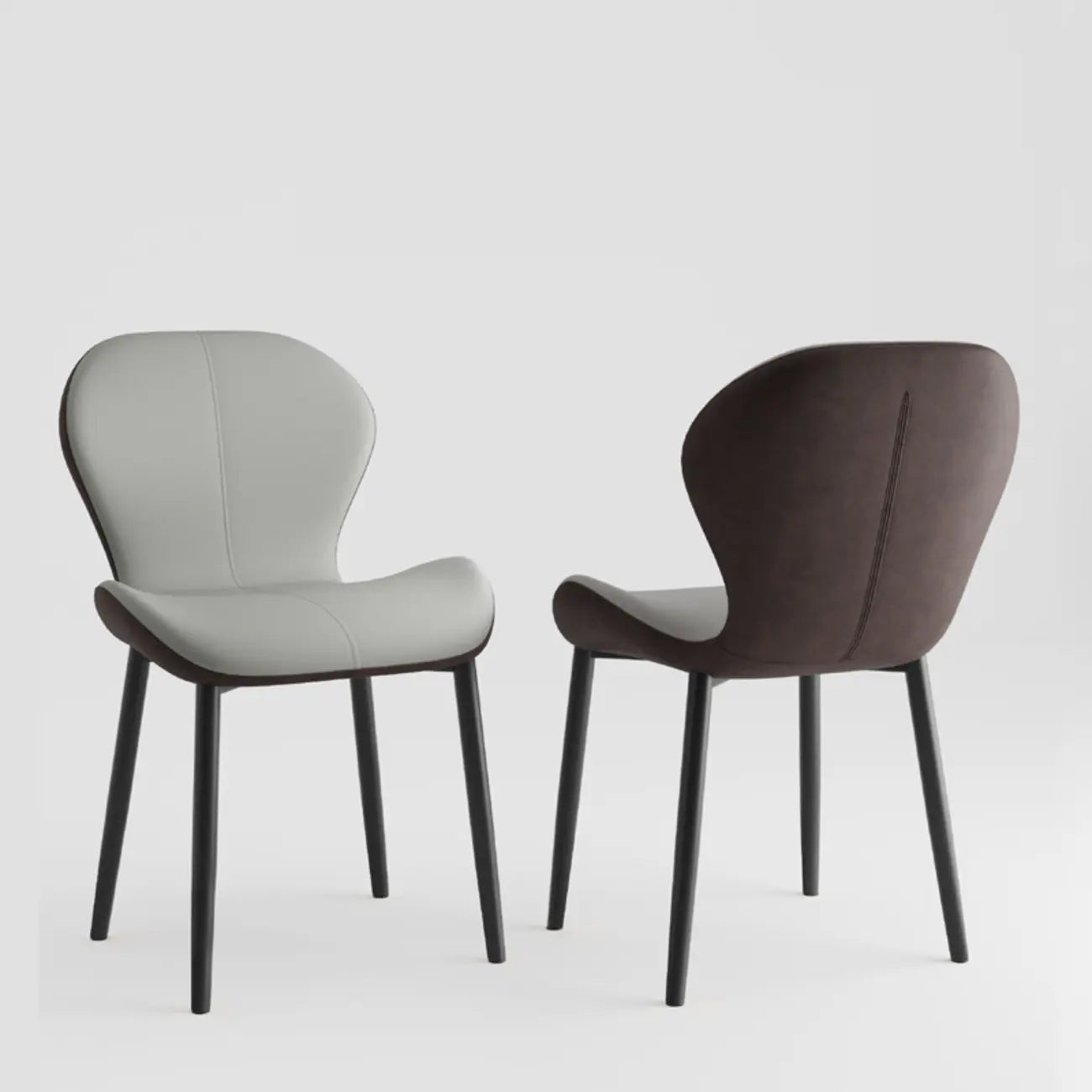 Modern Wingback Faux Leather Upholstered Dining Chair