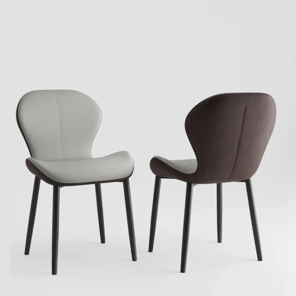 Modern Wingback Faux Leather Upholstered Dining Chair