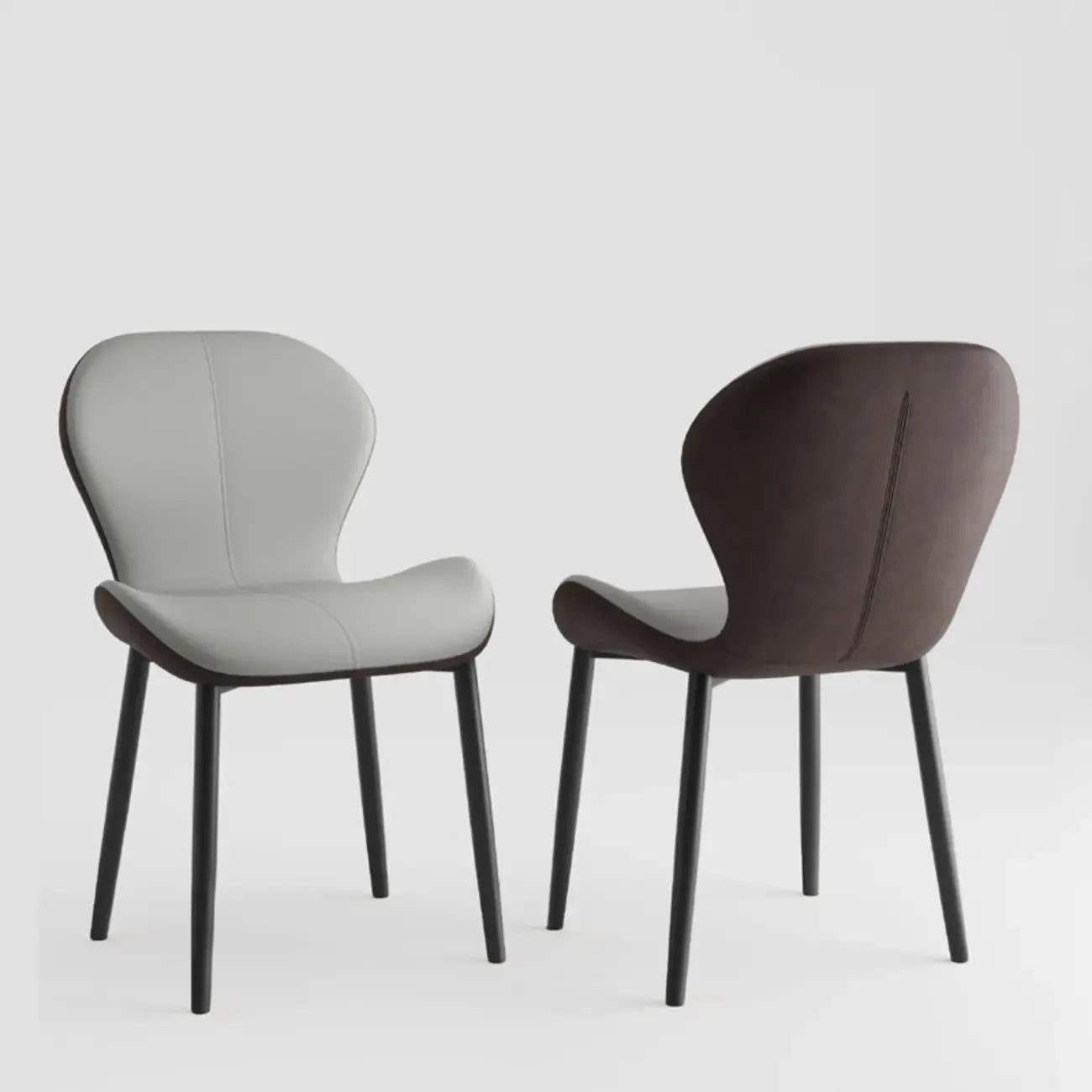 Modern Wingback Faux Leather Upholstered Dining Chair
