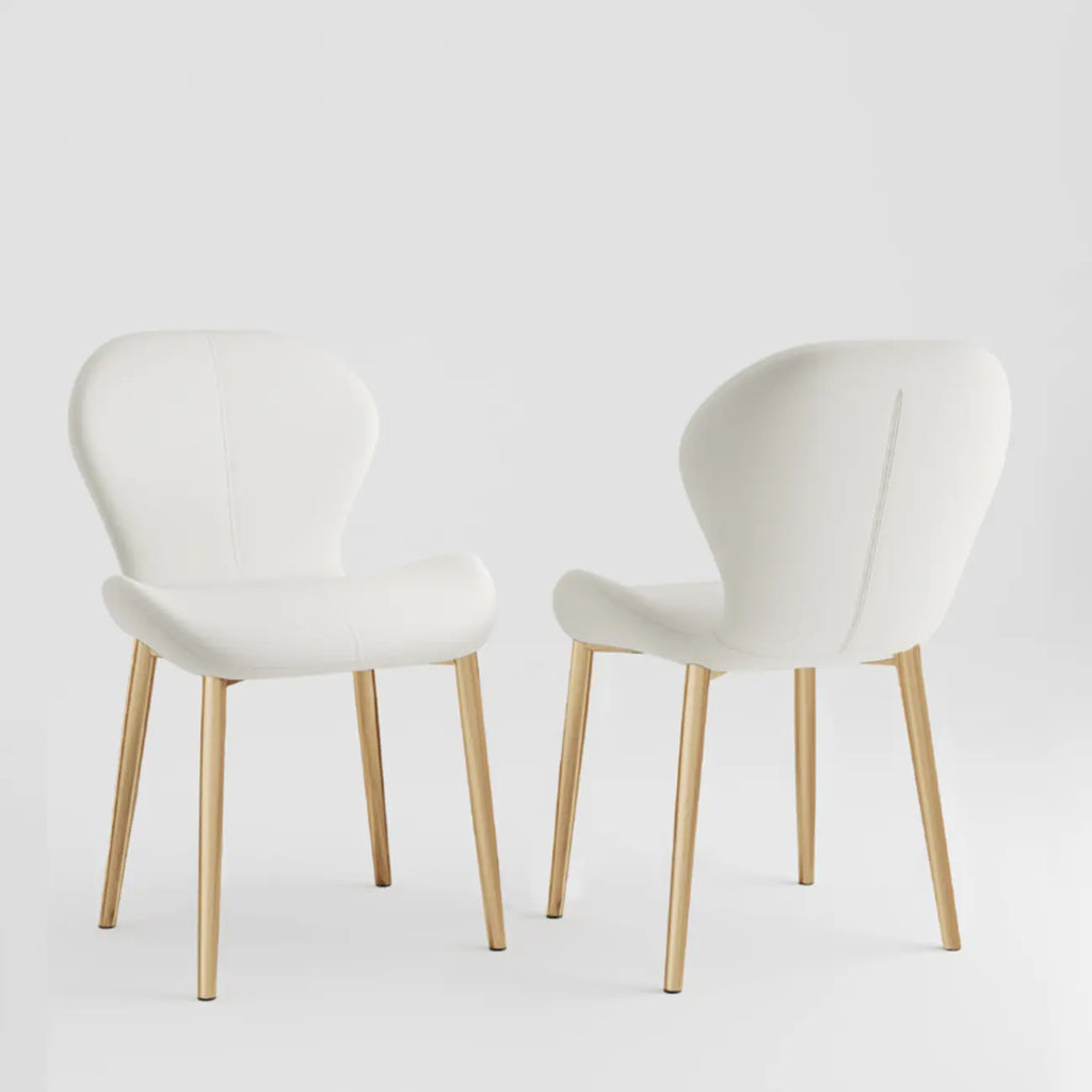 Modern Wingback Faux Leather Upholstered Dining Chair