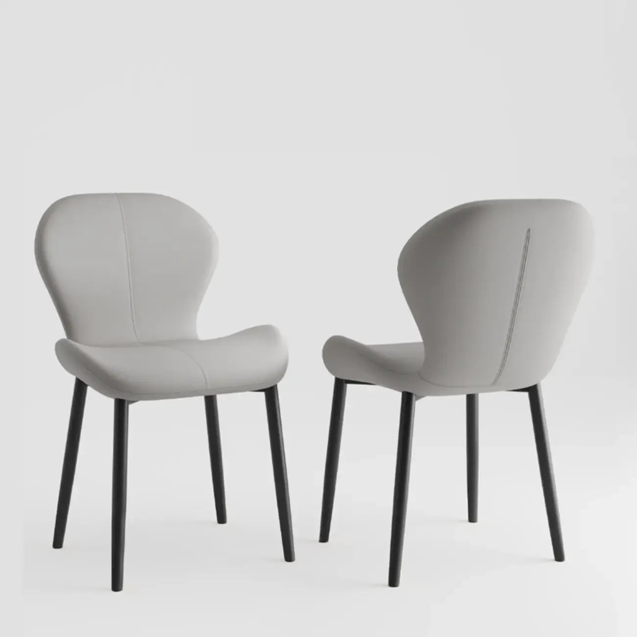 Modern Wingback Faux Leather Upholstered Dining Chair